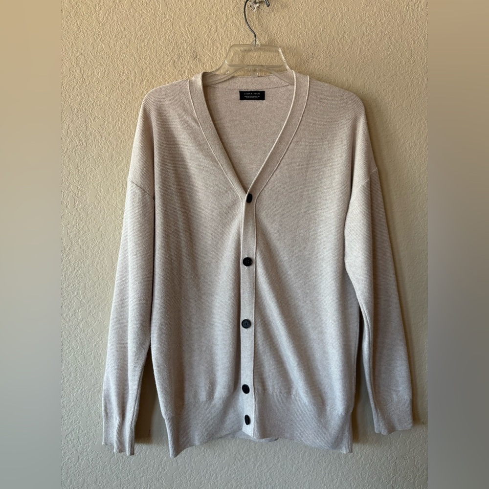 Zara Man Cotton Blend Classic Button Down Cardigan Size‎ M